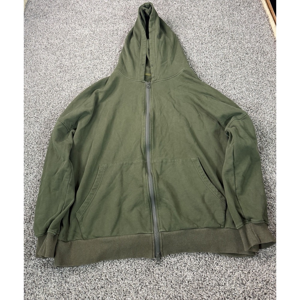 Nap Full Zip Hoodie Men's Size Large Green Heavyweight